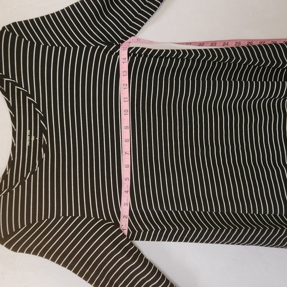 Garnet Hill Dress Tunic Striped 3/4 Sleeve Ruched Viscose Pullover Stretch Casua - Picture 12 of 13